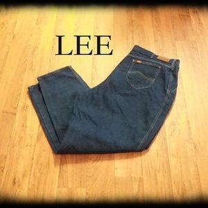 Lee Dark Blue Denim Pleated Jeans